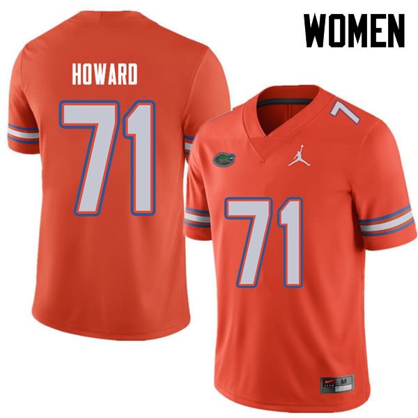 Women's NCAA Florida Gators Chris Howard #71 Stitched Authentic Jordan Brand Orange College Football Jersey FOG3565LV